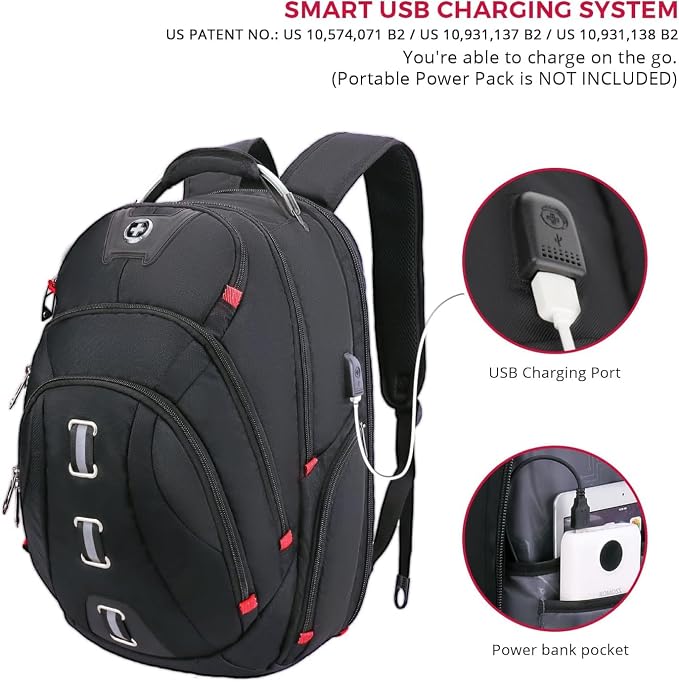 Swissdigital Design Travel Laptop Backpack, College Backpack - Image 3