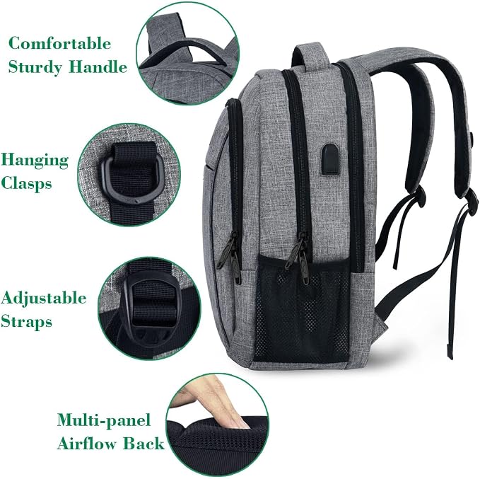 MATEIN Travel Laptop Backpack, Business Anti Theft Slim Sturdy Laptops Backpack - Image 6