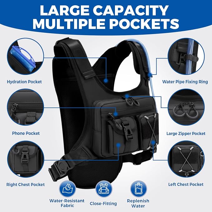 USA Original Patent Running Hydration Vest Backpack, Lightweight Chest Pack - Image 2