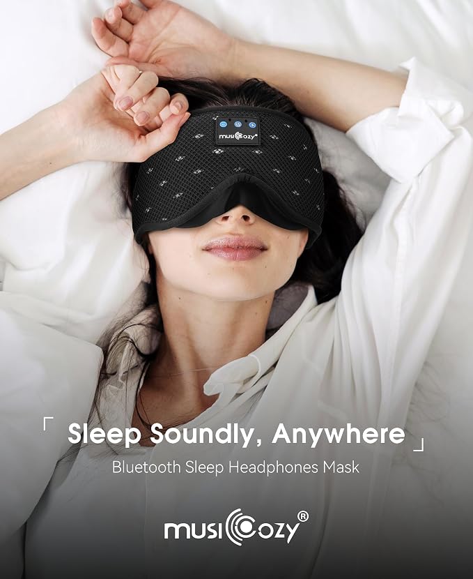 MUSICOZY Sleep Headphones Breathable Sleep Mask Bluetooth 5.4 Wireless - Image 6