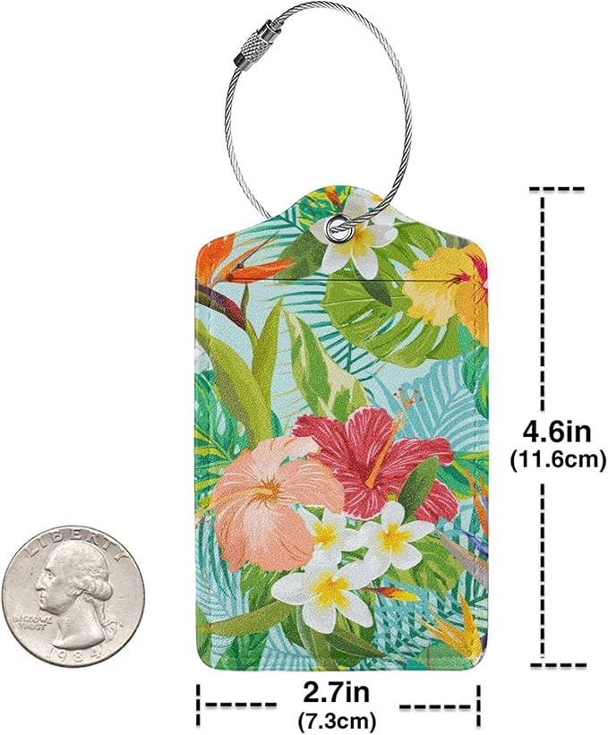 Set of 2 Luggage Tag for Suitcases Tie dye PU Leather Luggage Tag - Image 5