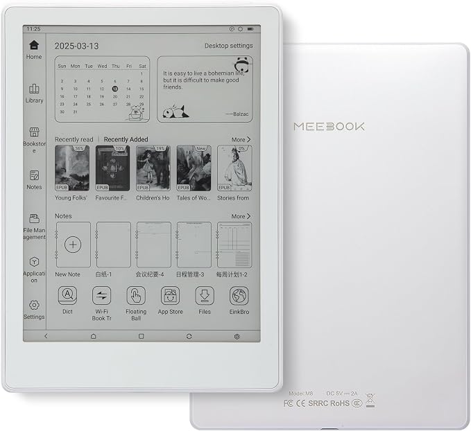 Meebook E-Reader M8 | 7.8' Eink Carta Screen | 300PPI Smart Light | Android 14 by Moming