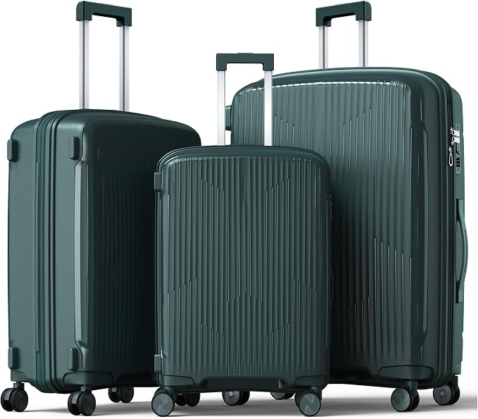 Nazhura Luggage Set, 3-Piece Hardside Suitcase Set, 20-inch Carry On, 28-inch by NazhuraGoodCompanionAtHome