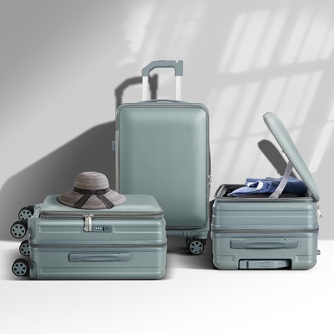 buy 0ne get 0ne free! Carry On Luggage Front Opening 20in Suitcase - Image 9