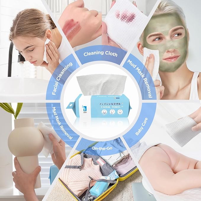 ITO Disposable Face Towel, Ultra-Soft 1-Second Quick-Dry Face Towels, Gentle - Image 8