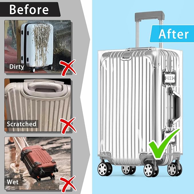 Yotako Clear PVC Suitcase Cover Tough Protector, 28 Inch Luggage Covers - Image 6