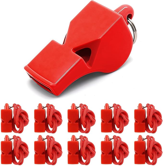 Emergency Whistles with Lanyard Red Safety Whistle by Unknown