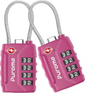 Puroma 2 Pack TSA Approved Luggage Locks, 4 Digit Combination Travel Locks by Puroma
