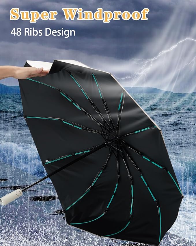 Large Double-Ribs Umbrella Automatic Folding Umbrella - Image 5