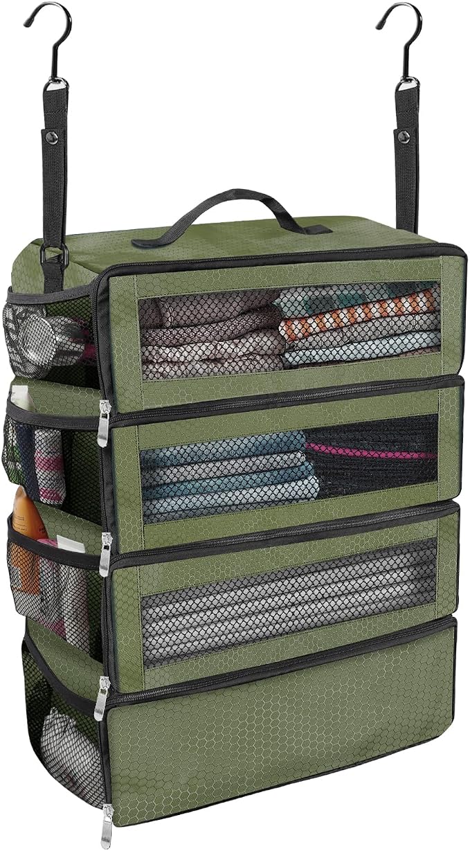 Suitcase Organizer, Travel Luggage Organizer Portable Hanging Travel Shelves by Unknown