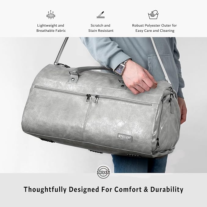 STOVER Garment Travel Duffle Bag, Large 2-in-1 Convertible Carry-on Luggage - Image 7