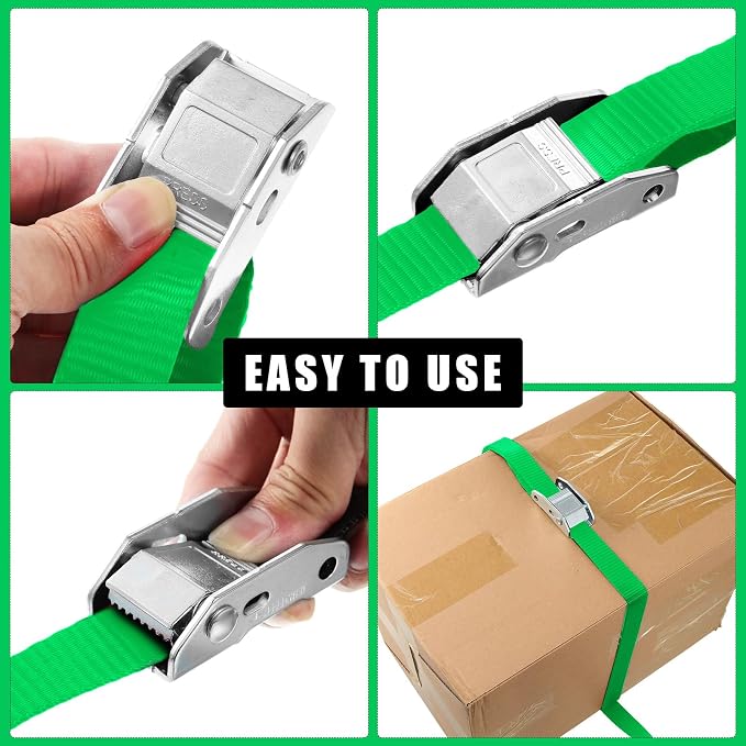 16 Pcs Cambuckle Tie Down Straps 1763lbs Break Strength Securing Straps 1'' x - Image 4