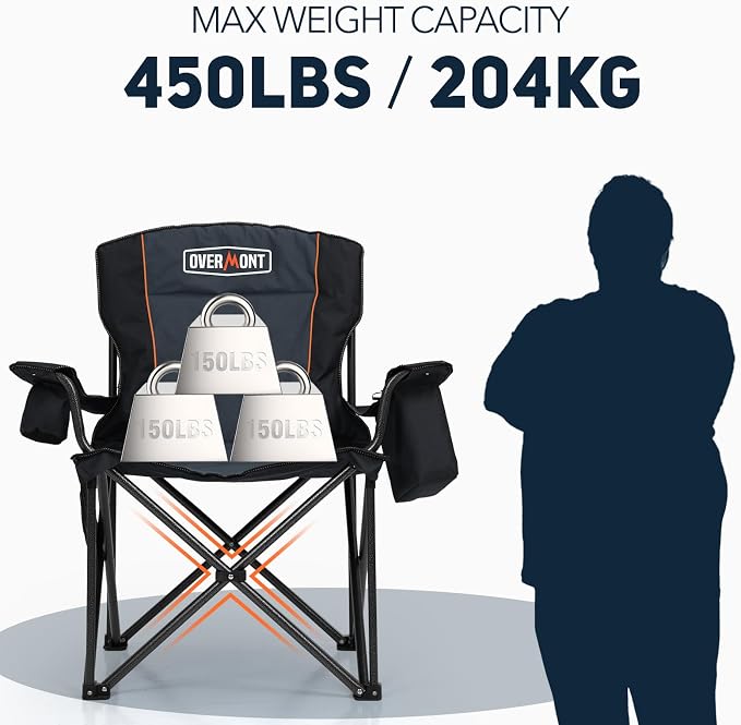 Overmont Oversized Folding Camping Chair - Image 4