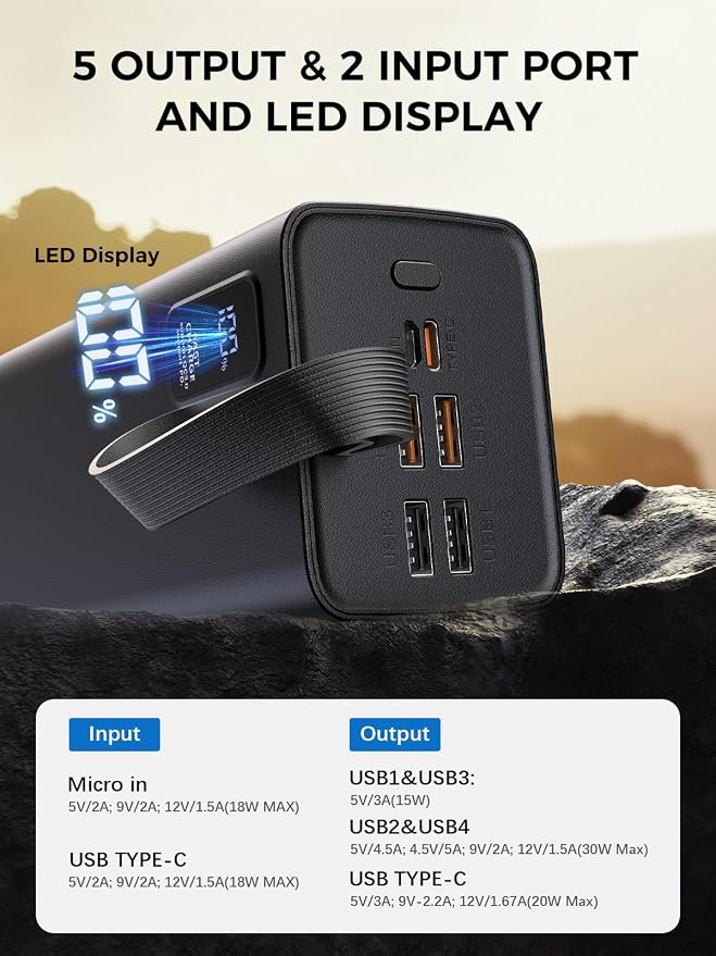 Portable Charger 70000mAh Power Bank High Capacity, 30W PD & QC 3.0 Fast - Image 6