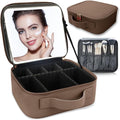 Makeup Bag with Led Mirror, Travel Makeup Organizer with 3 Color Setting by SUILU