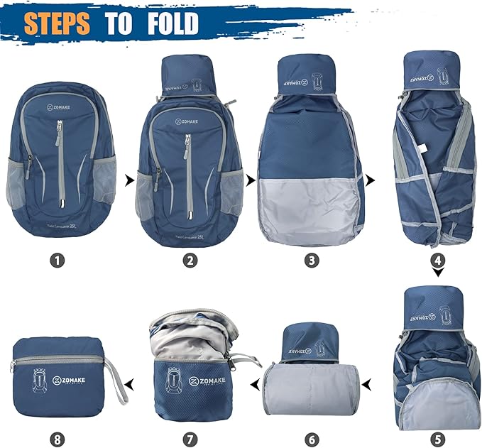 ZOMAKE Ultra Lightweight Packable Backpack 25L - Image 6
