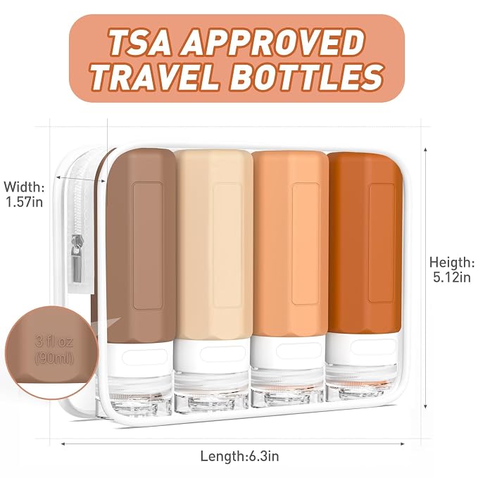 Redfly Travel Bottles for Toiletries, 3oz Tsa Approved Travel Size Containers - Image 5