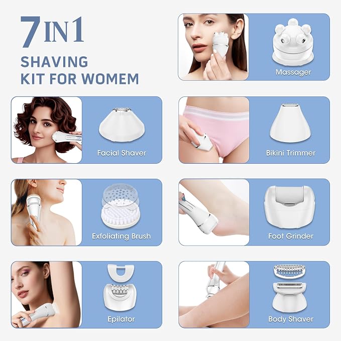 Electric Shavers for Women, 7 in 1 Hair Removal Kit - Image 2