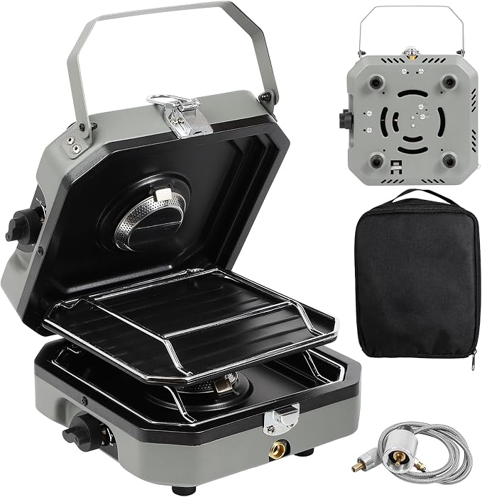 2-Burner Foldable Camping Stove by FAHKNS