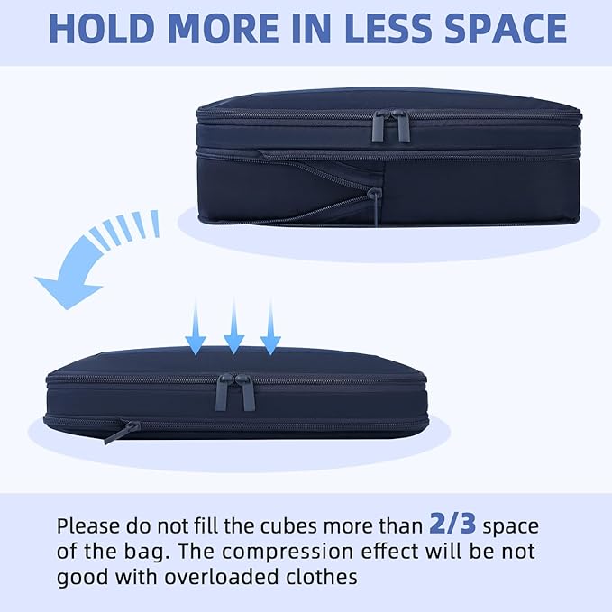 BAGAIL 4 Set/6 Set/8 Set Compression Packing Cubes Travel Accessories - Image 5