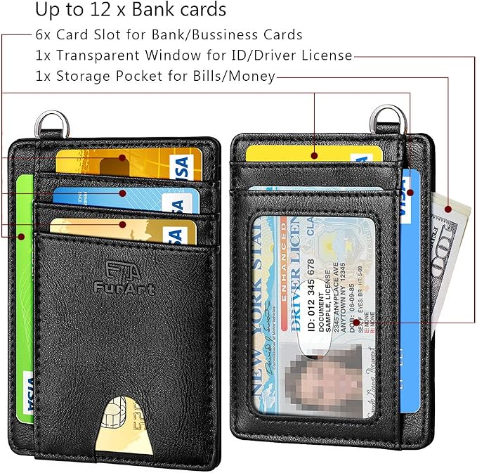 FurArt Slim Minimalist Wallet, Front Pocket Wallets, RFID Blocking, Credit Card - Image 6