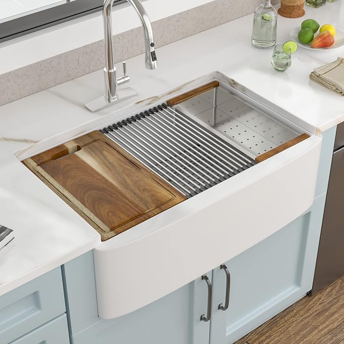 33 White Farm Sink Workstation - Image 2