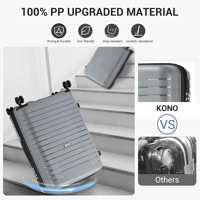 Kono 20 Inch Expandable Carry On Luggage - Image 3