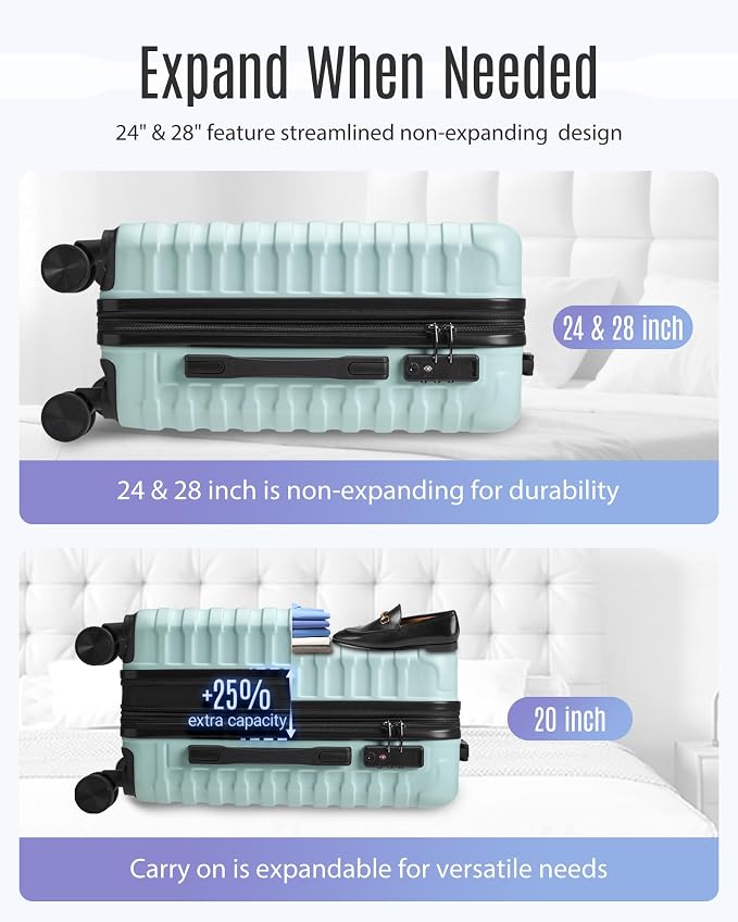 LIGHT FLIGHT Luggage Sets, 3 Piece Durable Suitcase Set - Image 6