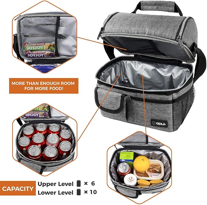 opux Lunch Box for Men, Adult Lunch Box Cooler, Insulated Lunch Bag Women - Image 8