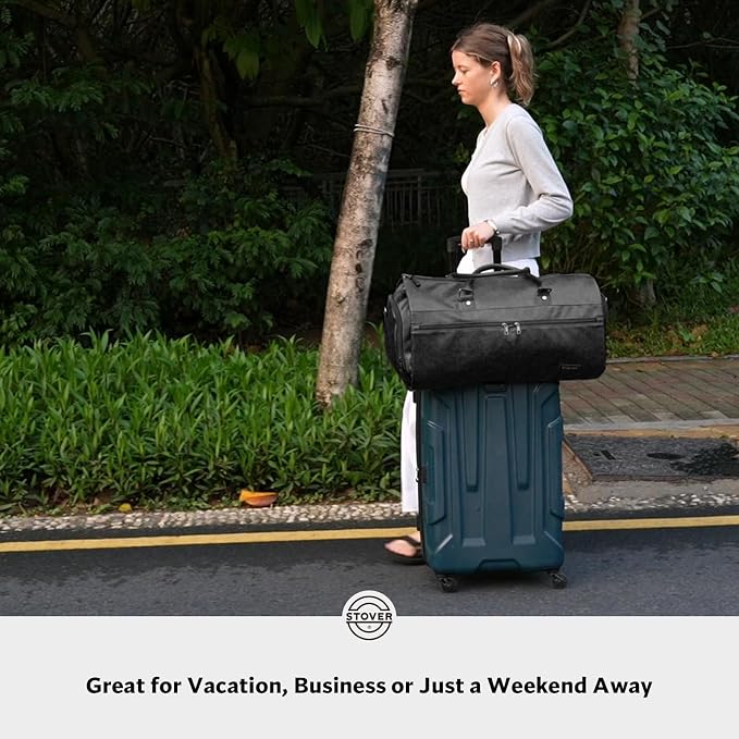 STOVER Garment Travel Duffle Bag, Large 2-in-1 Convertible Carry-on Luggage - Image 6
