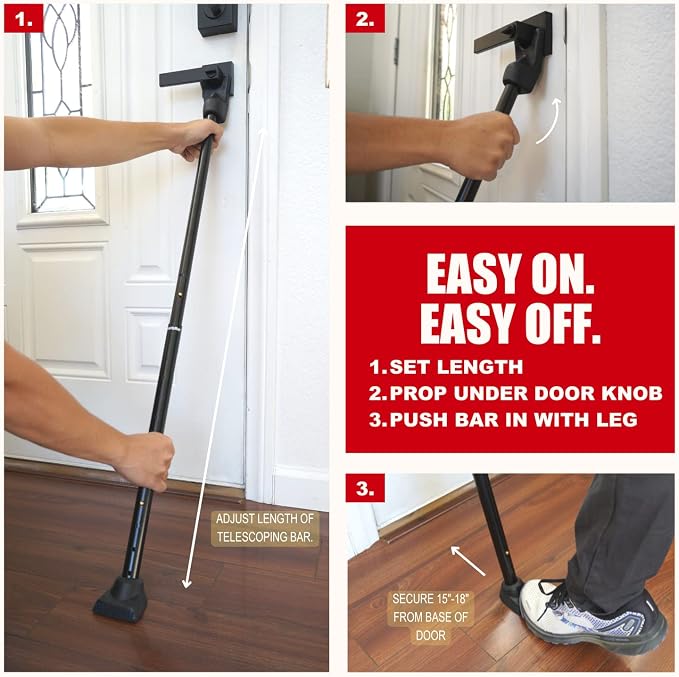 SECURITYMAN 2-in-1 Door Security Bar & Sliding Patio Door Security Bar via - Image 4