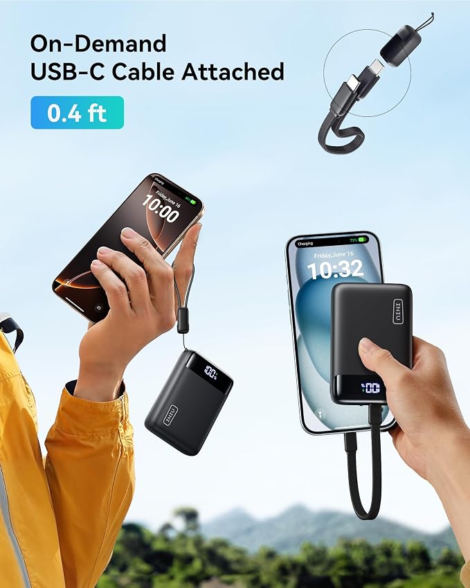 INIU Portable Charger, Smallest 22.5W 20000mAh USB C in & Out Power Bank Fast - Image 3