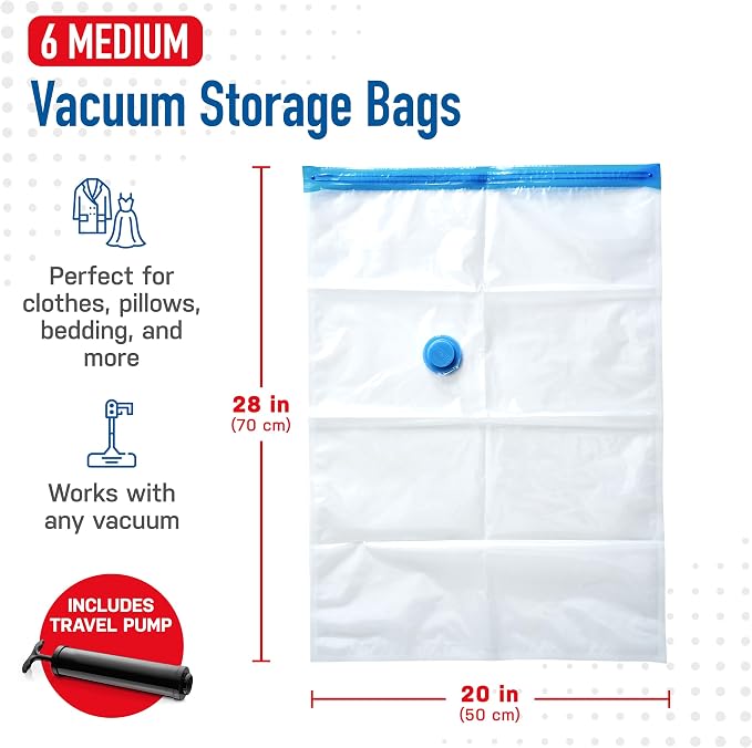 6 Pack Medium Vacuum Storage Bags - Image 3