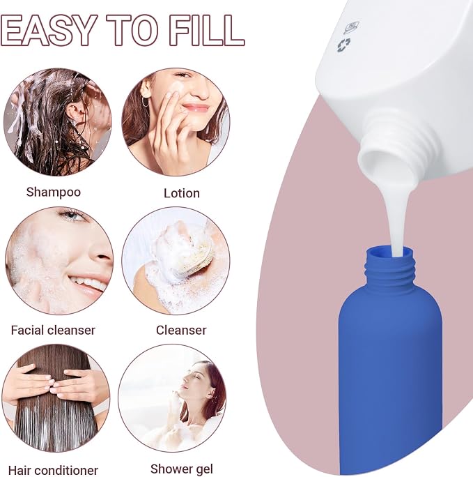 Travel Shampoo Bottle, Empty Plastic Squeeze Bottles 8.8oz - Image 5
