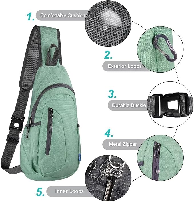 TITECOUGO Small Sling Bag, Lightweight Crossbody Backpack - Image 5