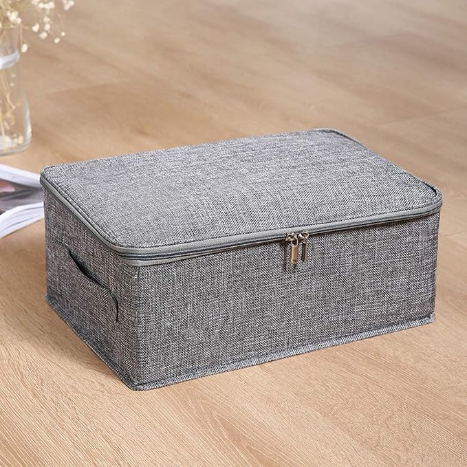 ANMINY Storage Bins with Zipper Lids 13 Qt Lidded Fabric Storage Boxes Baskets - Image 5