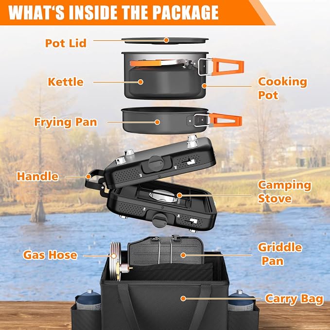 Hisencn 2 Burner Foldable Camping Stove - Image 2