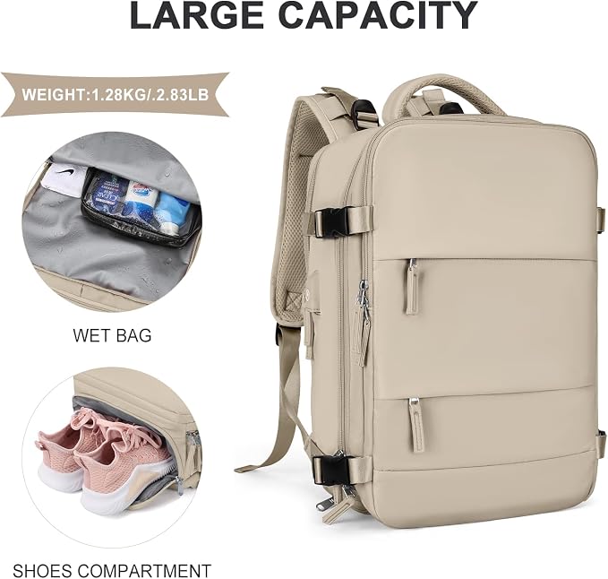 coowoz Large Travel Backpack For Women Men, Carry On Backpack Flight Approved - Image 4