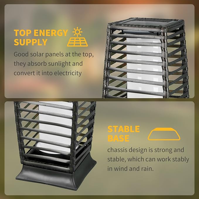 Solar Powered Outdoor Floor, 2 Piece Outdoor Floor Lamps, Solar Lanterns - Image 5