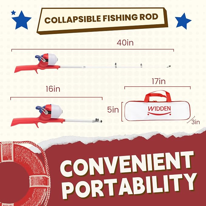 Kids Fishing Pole, Telescopic Fishing Rod, Toddler Collapsible Fishing Rod and - Image 2