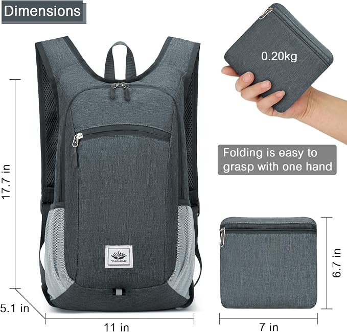 Esup 15L Lightweight Hiking Backpack Foldable Small Travel Backpack Packable - Image 2