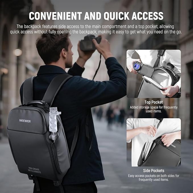 NEEWER BASICS Camera Bag for Photographer, Water Resistant Digital Cam Backpack - Image 5