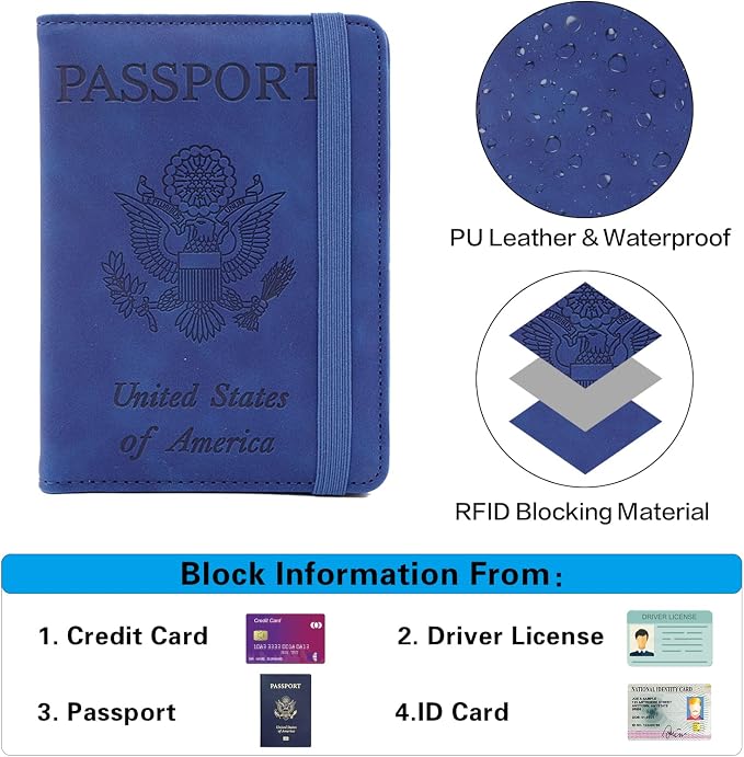 Melsbrinna Premium Leather Passport Holder Covers Case, Waterproof Rfid - Image 5