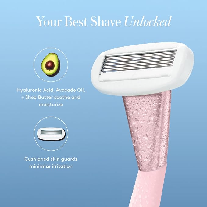Women's Razor Shave Kit, 1 Rose Razor Handle + 6 Blade Refills - Image 5