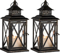 DECORKEY Lantern Decorative Indoor & Outdoor, 2 Pack Large Hanging Candle by DECORKEY