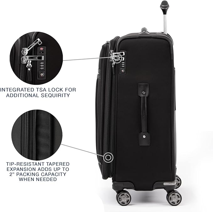 Travelpro Platinum Elite Softside Expandable Checked Luggage, 8 Wheel Spinner - Image 4