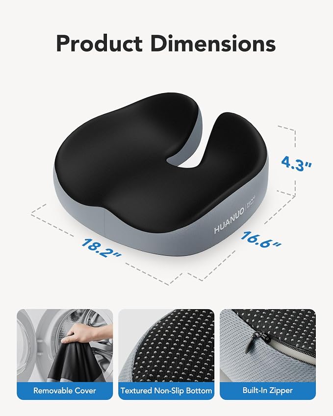 HUANUO Seat Cushion for Office Chairs, Extra Large Desk Chair Cushion for Back - Image 2
