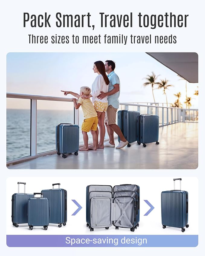 LIGHT FLIGHT Luggage Sets, Durable Hard Shell 3 Piece Set Suitcase - Image 7