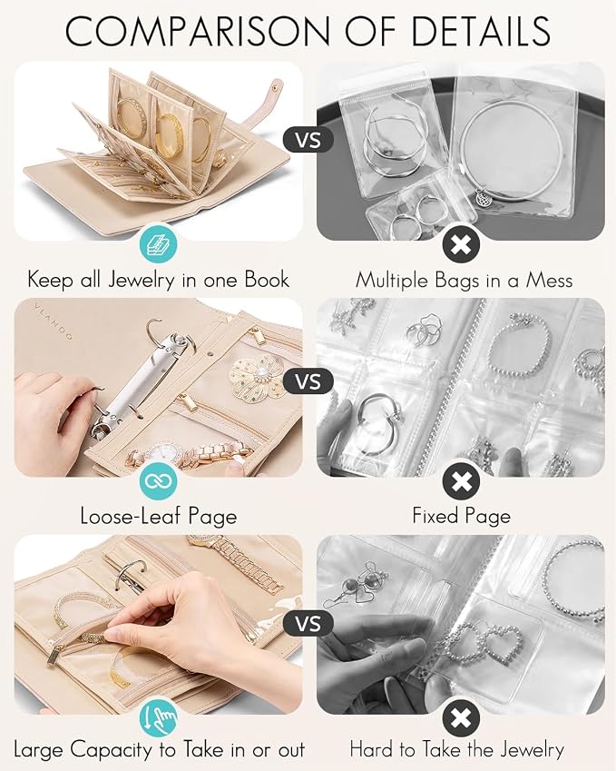 Vlando Travel Jewelry Case, Graduation Gifts, Jewelry Organizer Box - Image 5