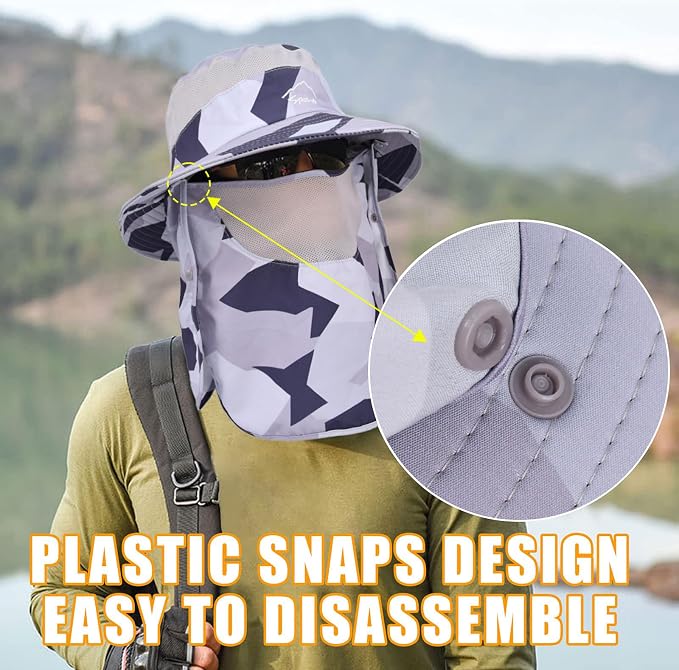 Sun Hats for Men Women Fishing Hat UPF 50+ Breathable Wide Brim Summer UV - Image 3